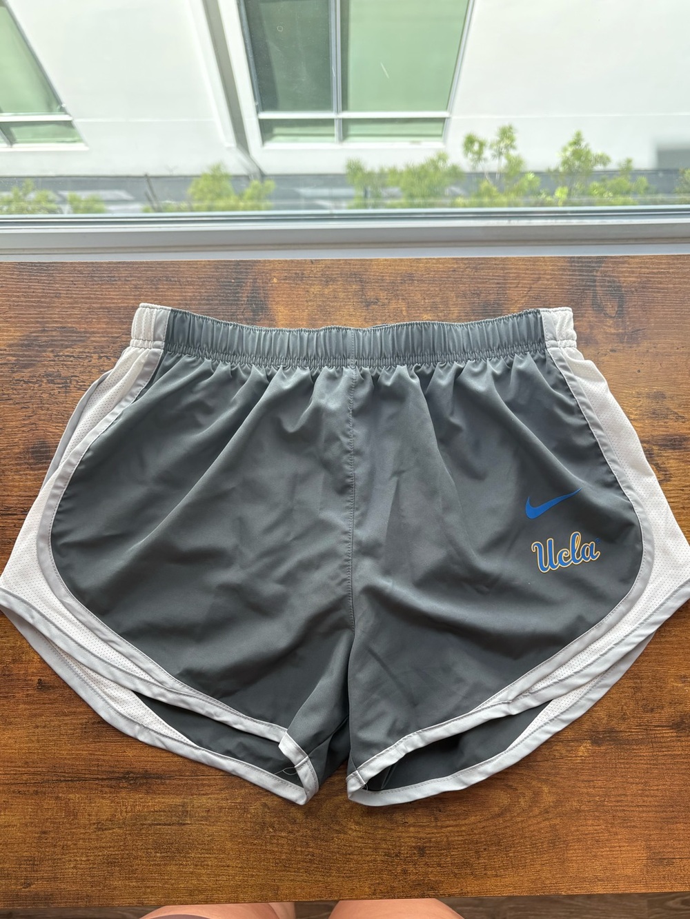Nike Gray UCLA Women's Athletic Shorts with White Trim